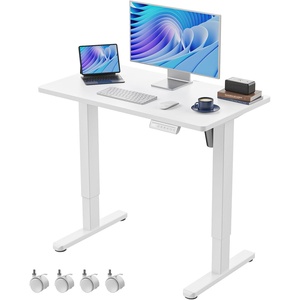 image:imageHUANUO Electric Standing Desk Whole Piece Desktop Adjustable Height Computer Desk 4 Height Memory Settings Sit Stand Up Desk for Home Office 40 x 24 BlackWhite